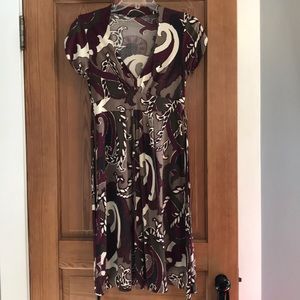 Elie Tahari silk jersey modern printed dress